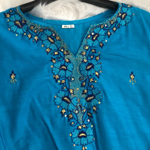 Turquoise Tunic (Indian style) - Picture 3 of 10